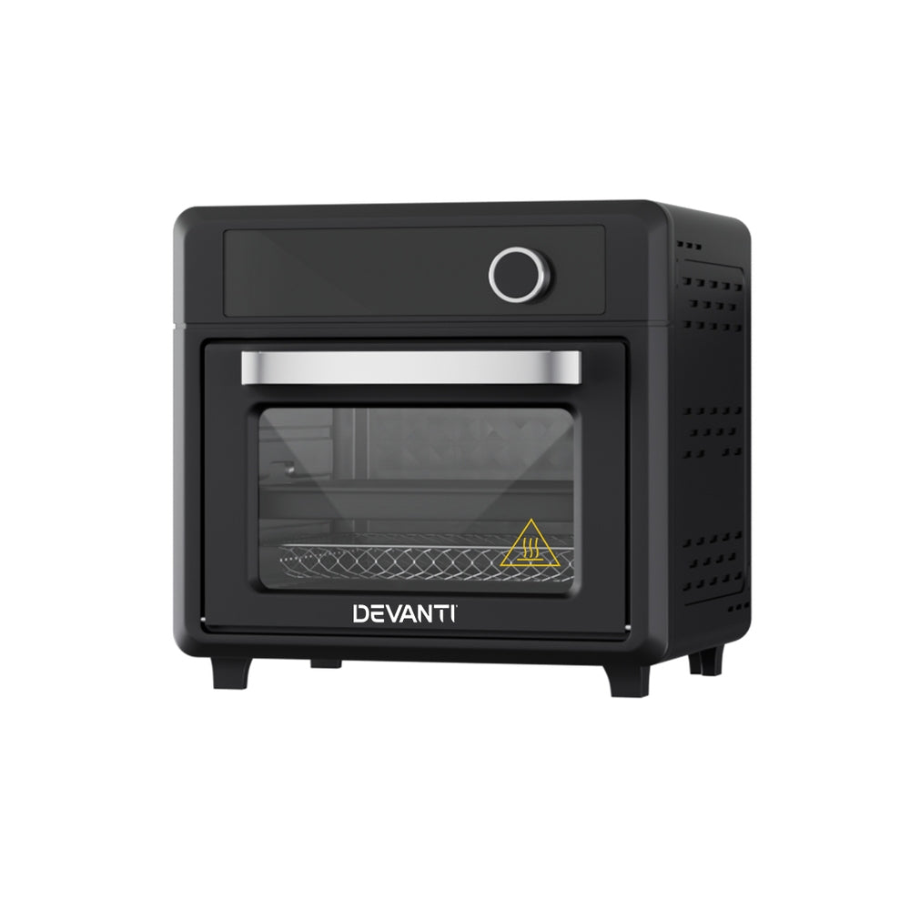Black Devanti oven on a white background