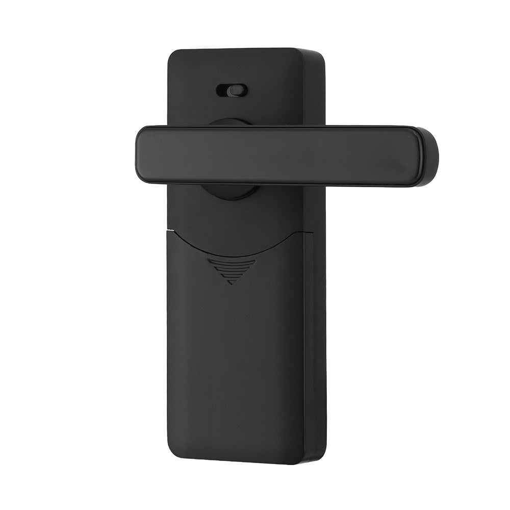 Black door handle on a white background