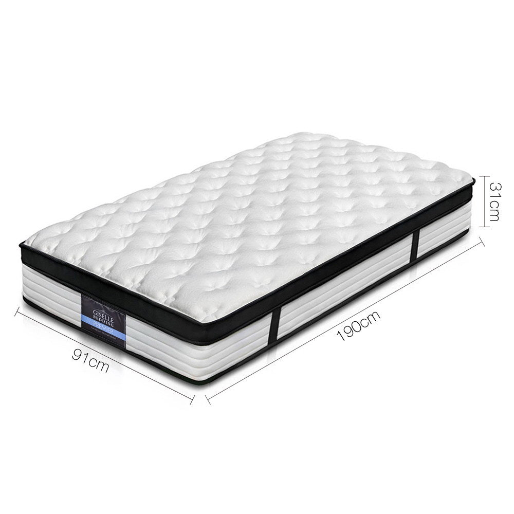 Mattress with dimensions labeled on a white background