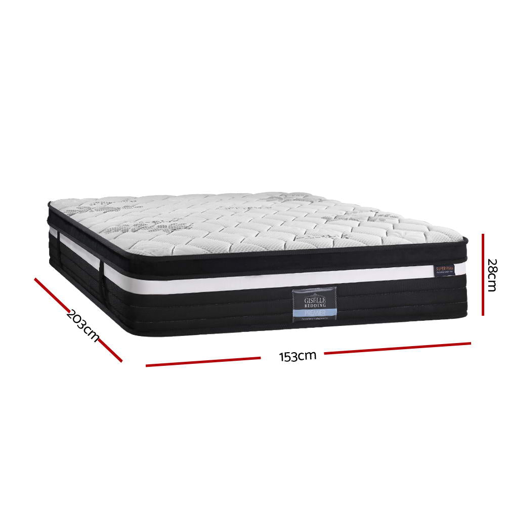 Mattress with dimensions labeled on a white background
