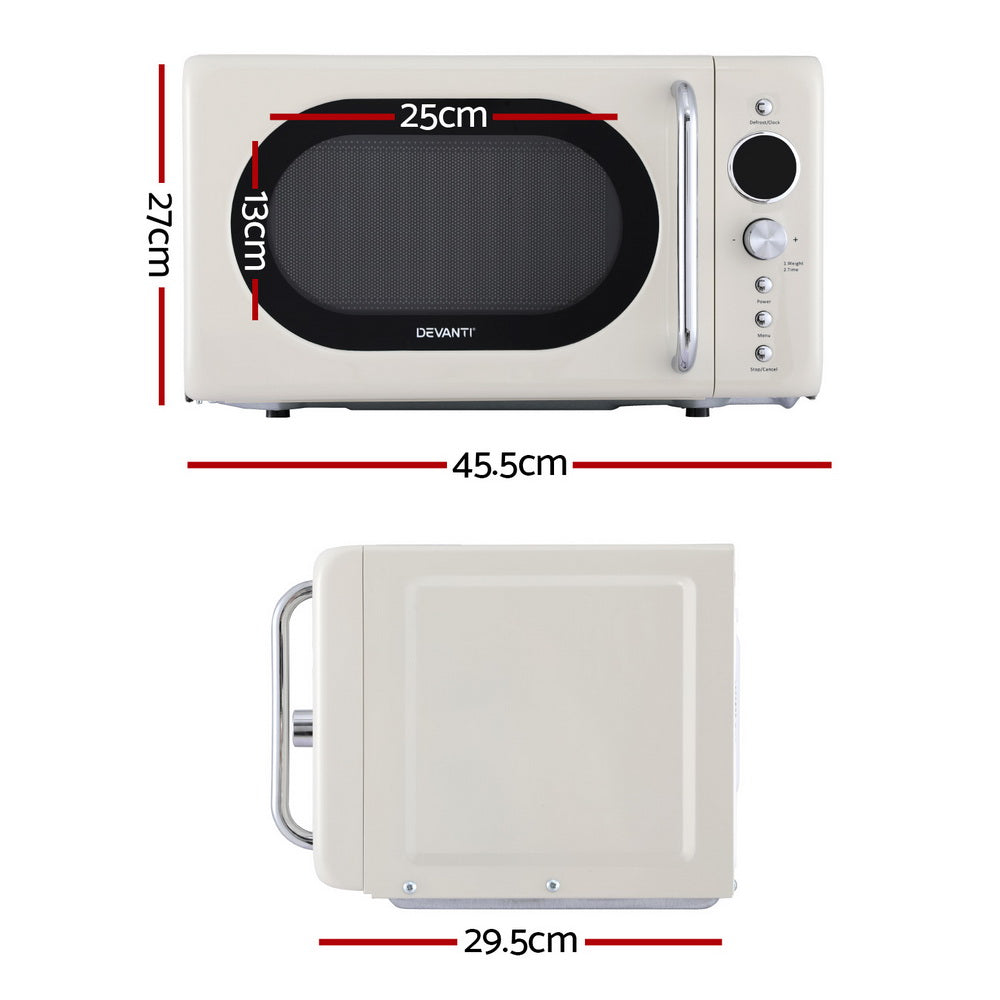 Measurement chart of a microwave oven with dimensions labeled.