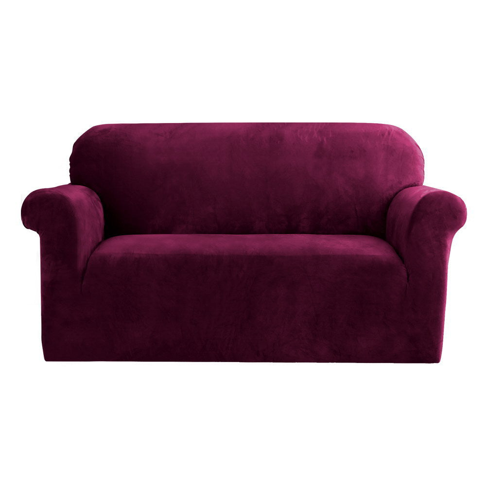Maroon sofa cover on a white background