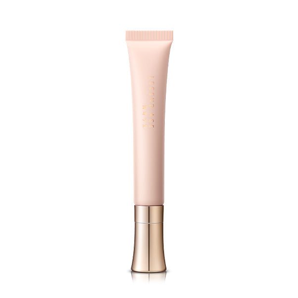 Cosmetic tube with a light pink body and gold cap on a white background