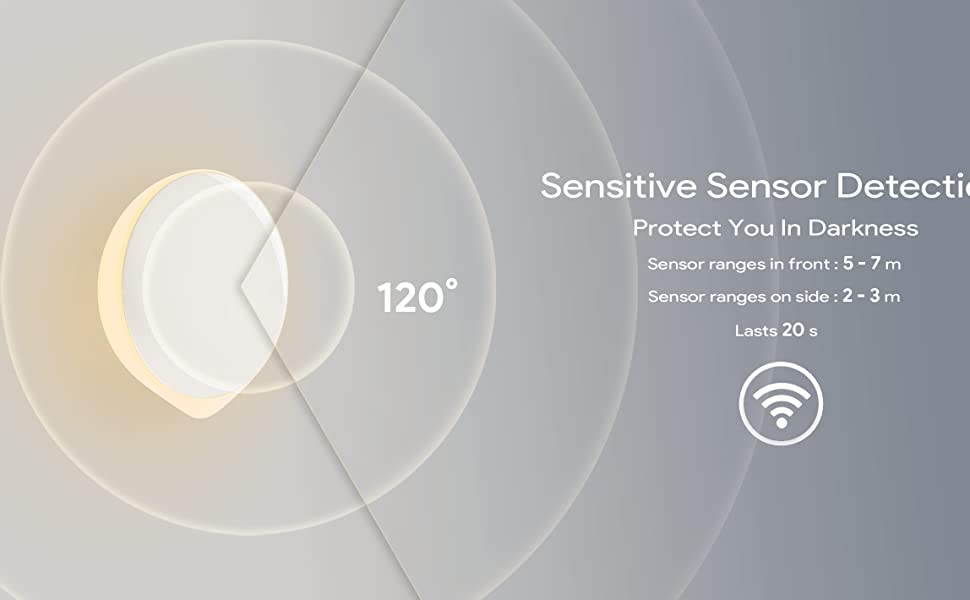 Sensitive sensor detection system with range and duration information on a gray background