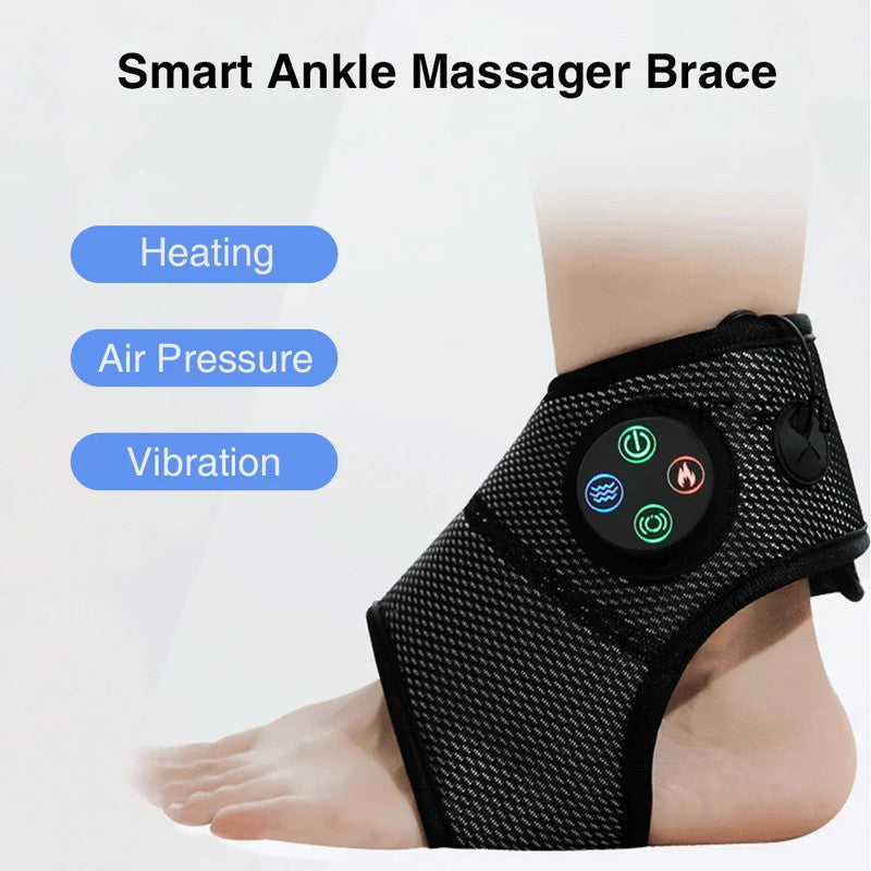 Smart ankle massager brace with control panel on a white background
