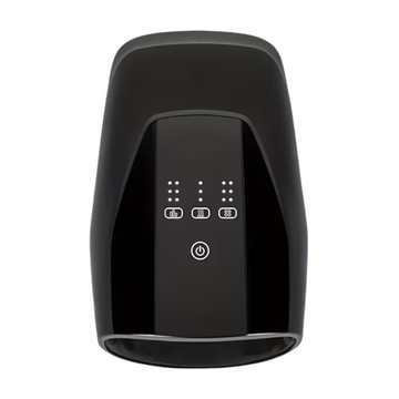 Black electronic device with control buttons on a white background