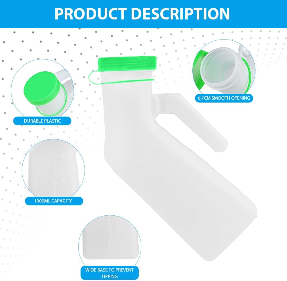 White plastic container with green lid on a white background with product features highlighted.