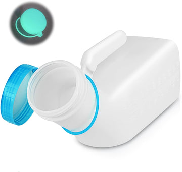White container with blue accents on a white background