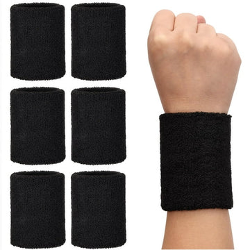 Set of black sweatbands with a wristband on a white background