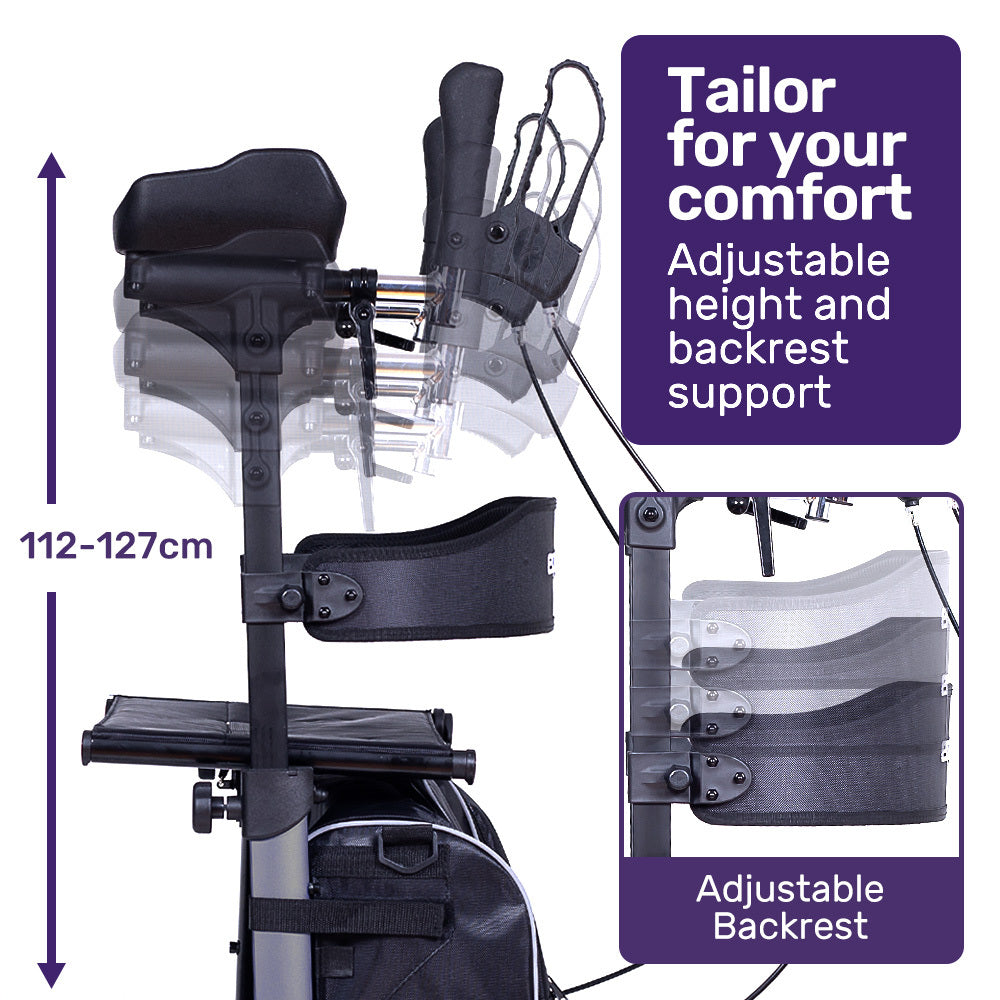Adjustable office chair with height and backrest support features on a white background