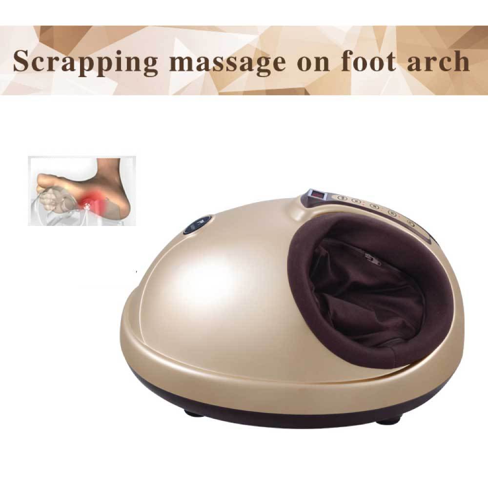 Foot massager with a foot being massaged on a white background