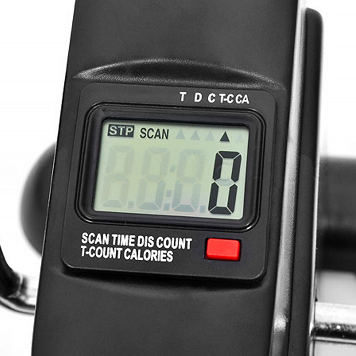 Digital calorie counter with a display screen and buttons on a white background