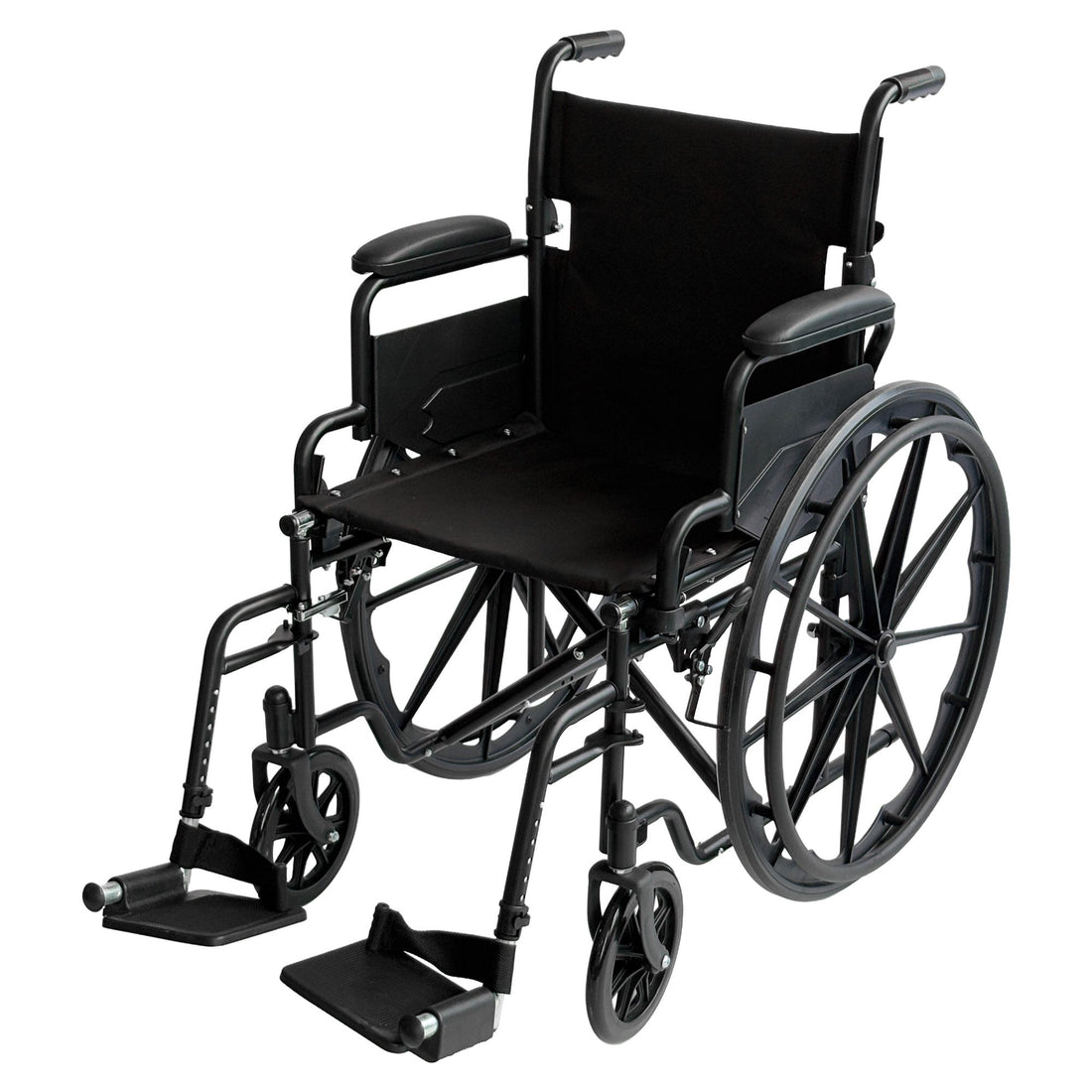 Black wheelchair on a white background
