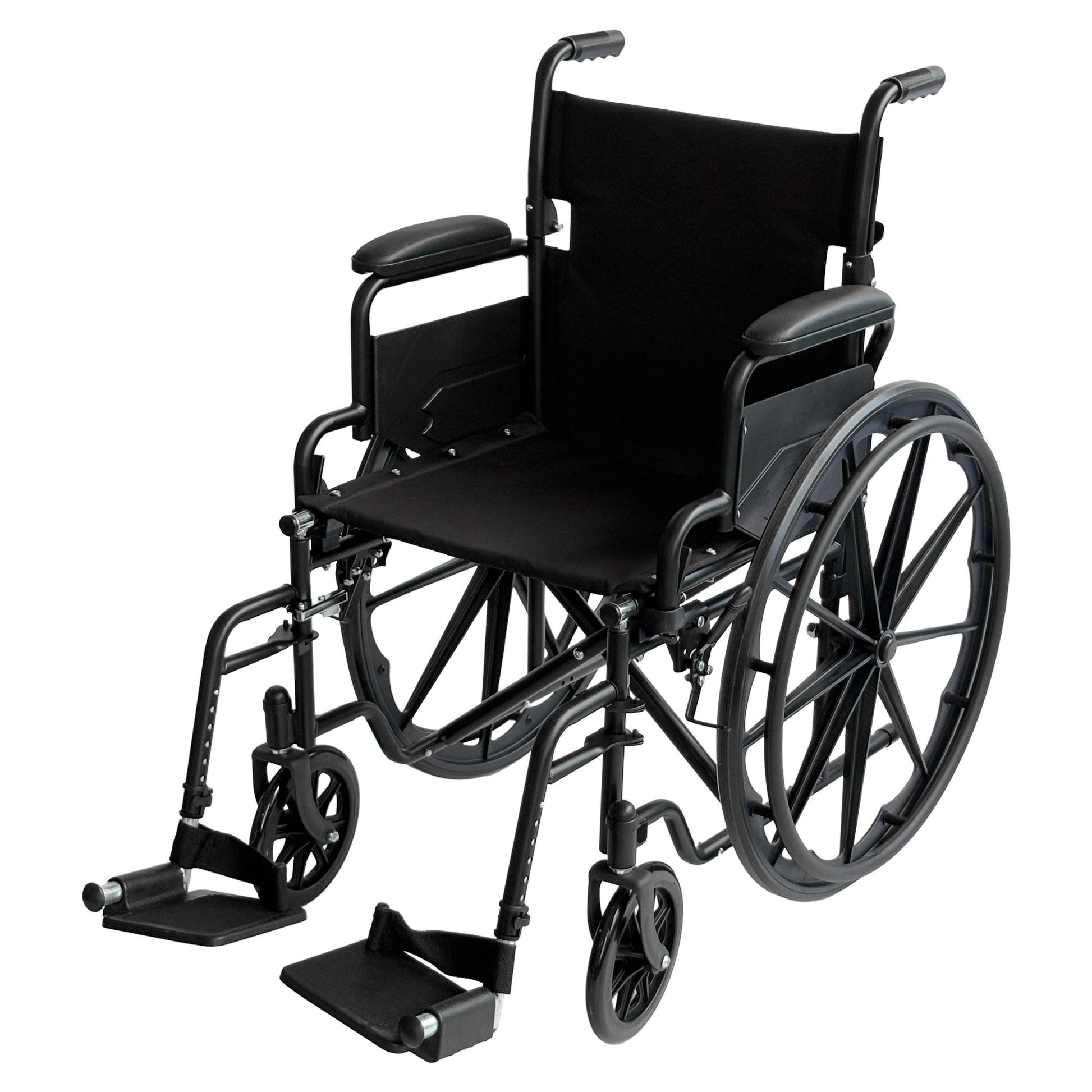 Black wheelchair on a white background