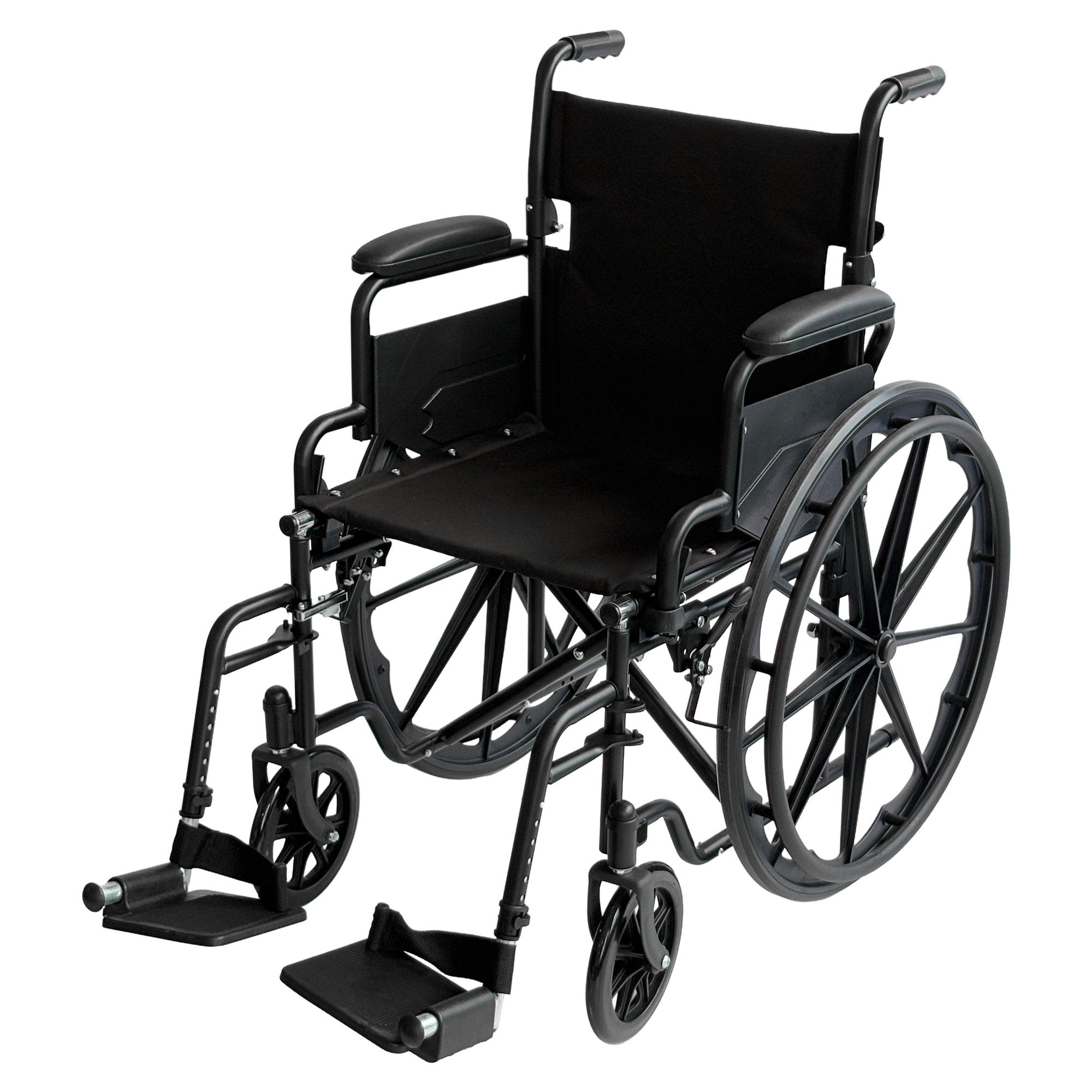 Black wheelchair on a white background