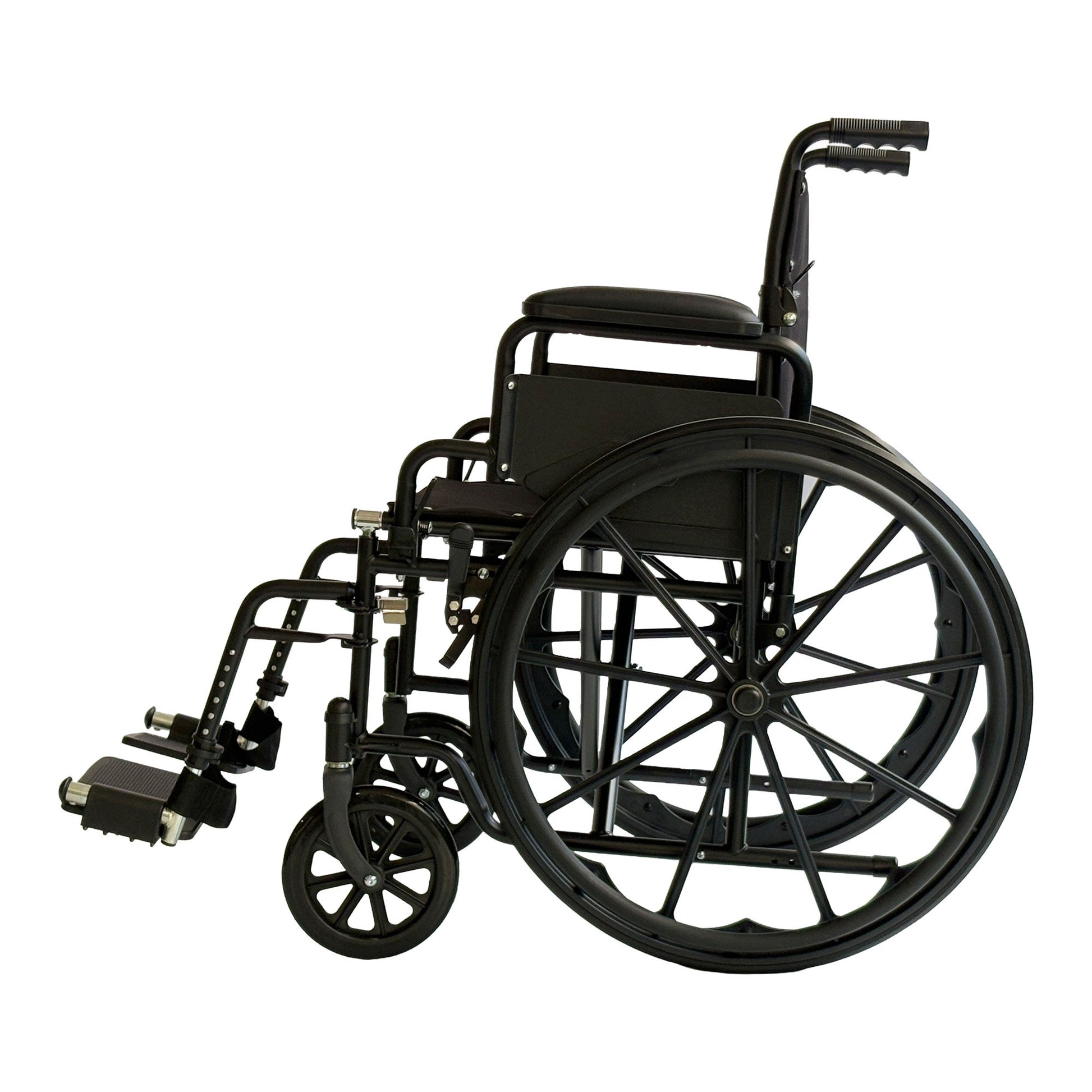 Black wheelchair on a white background