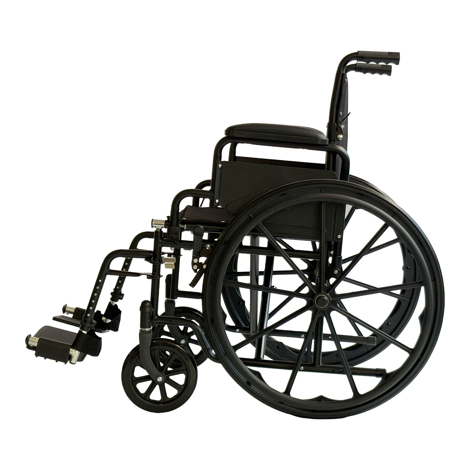 Black wheelchair on a white background