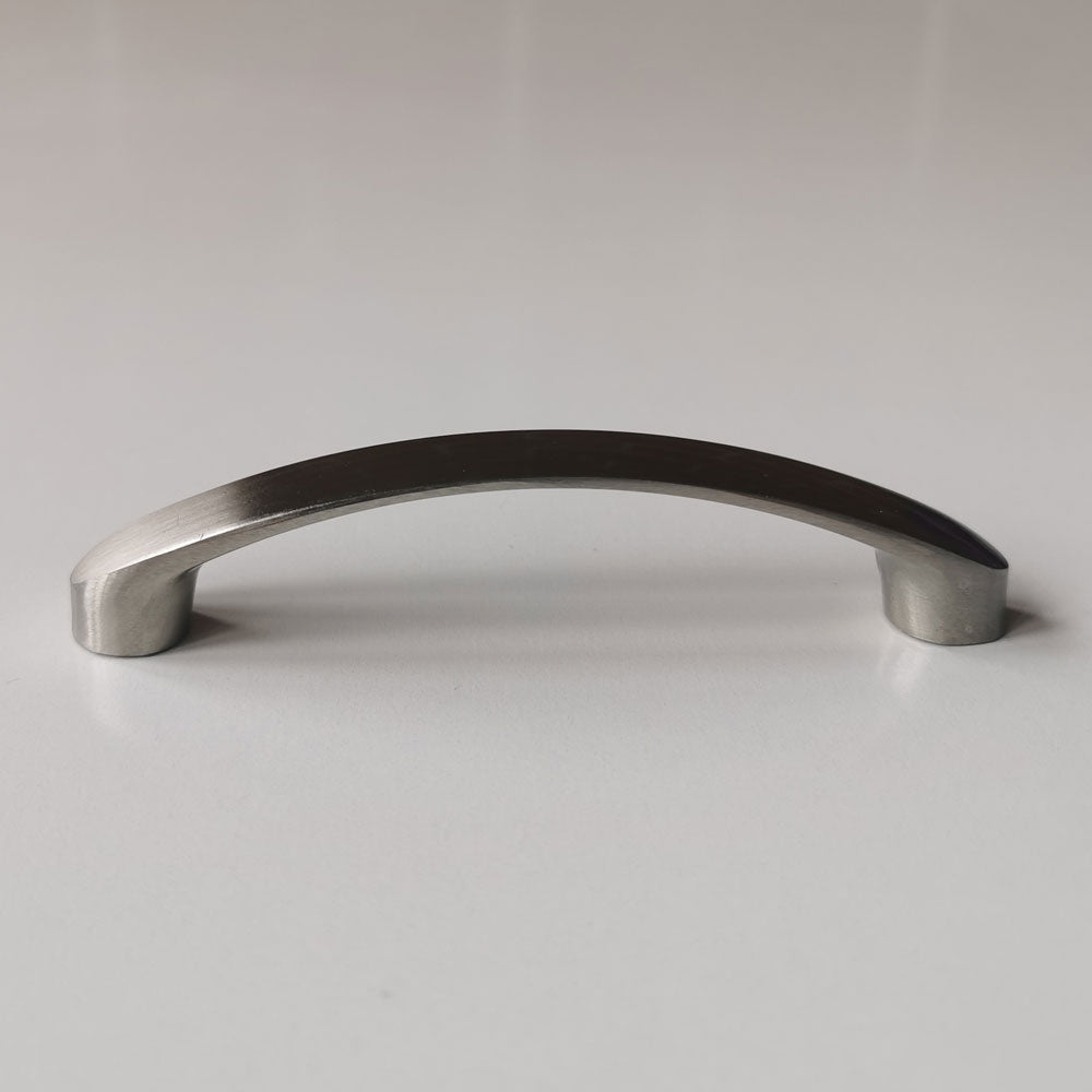 Metallic handle on a white background