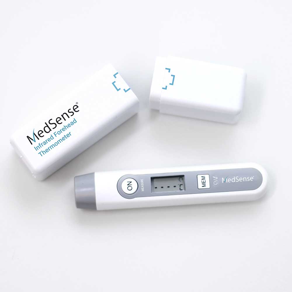 MedSense infrared forehead thermometer on a white background