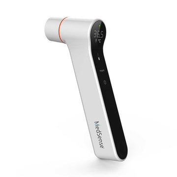 White medical device with digital display on a white background, branded 'Medsense'.