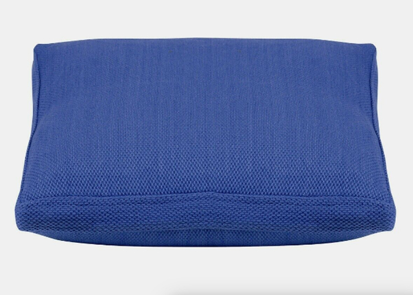 Blue pillow on a white background