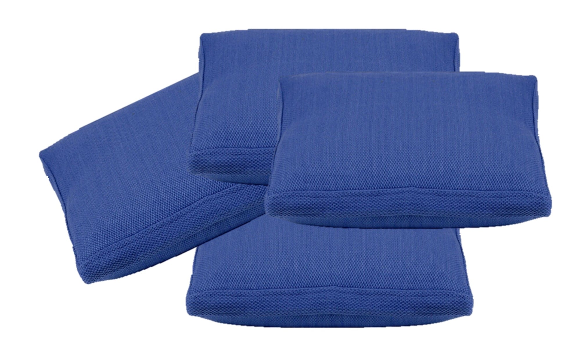 Set of blue towels on a white background