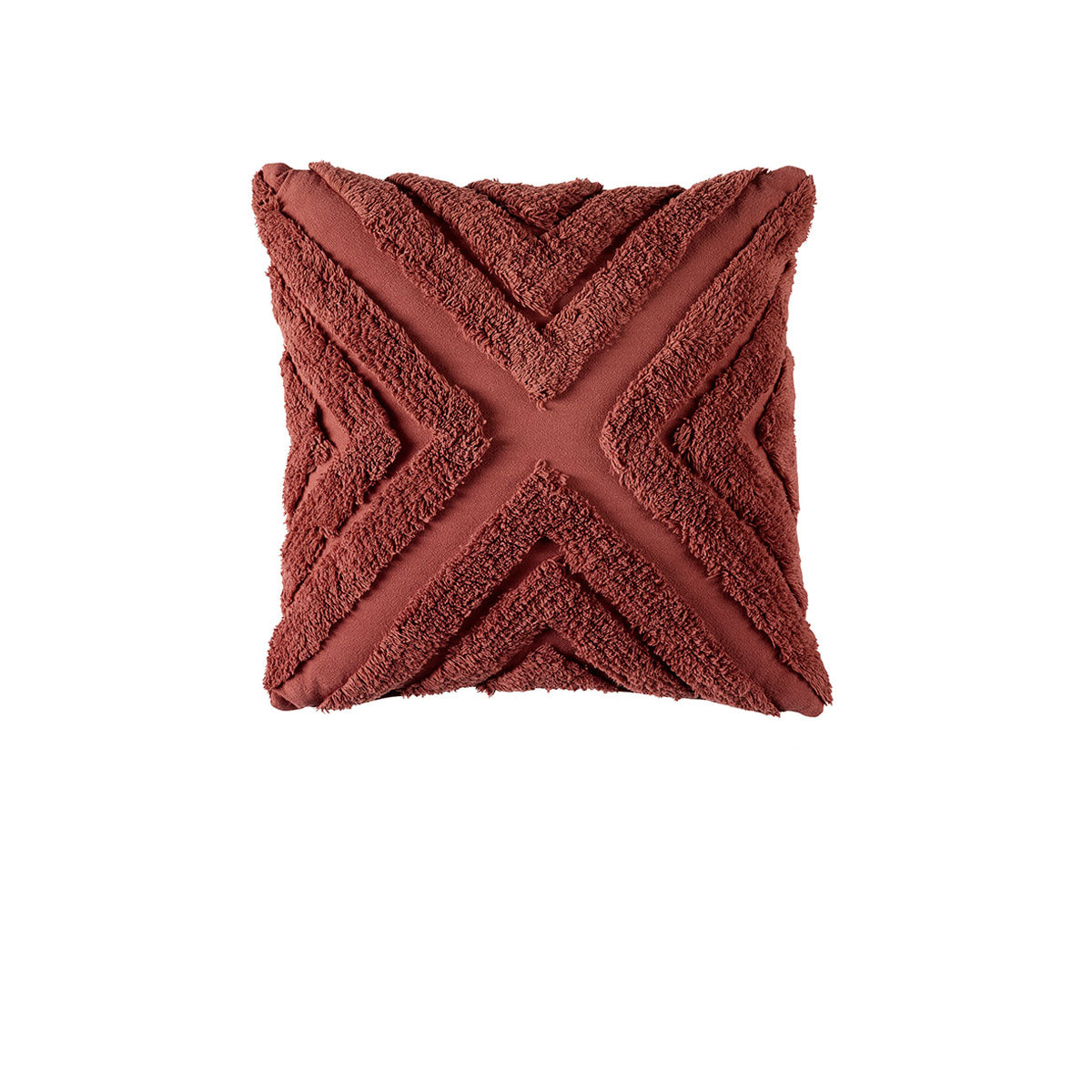 Brown textured pillow on a white background