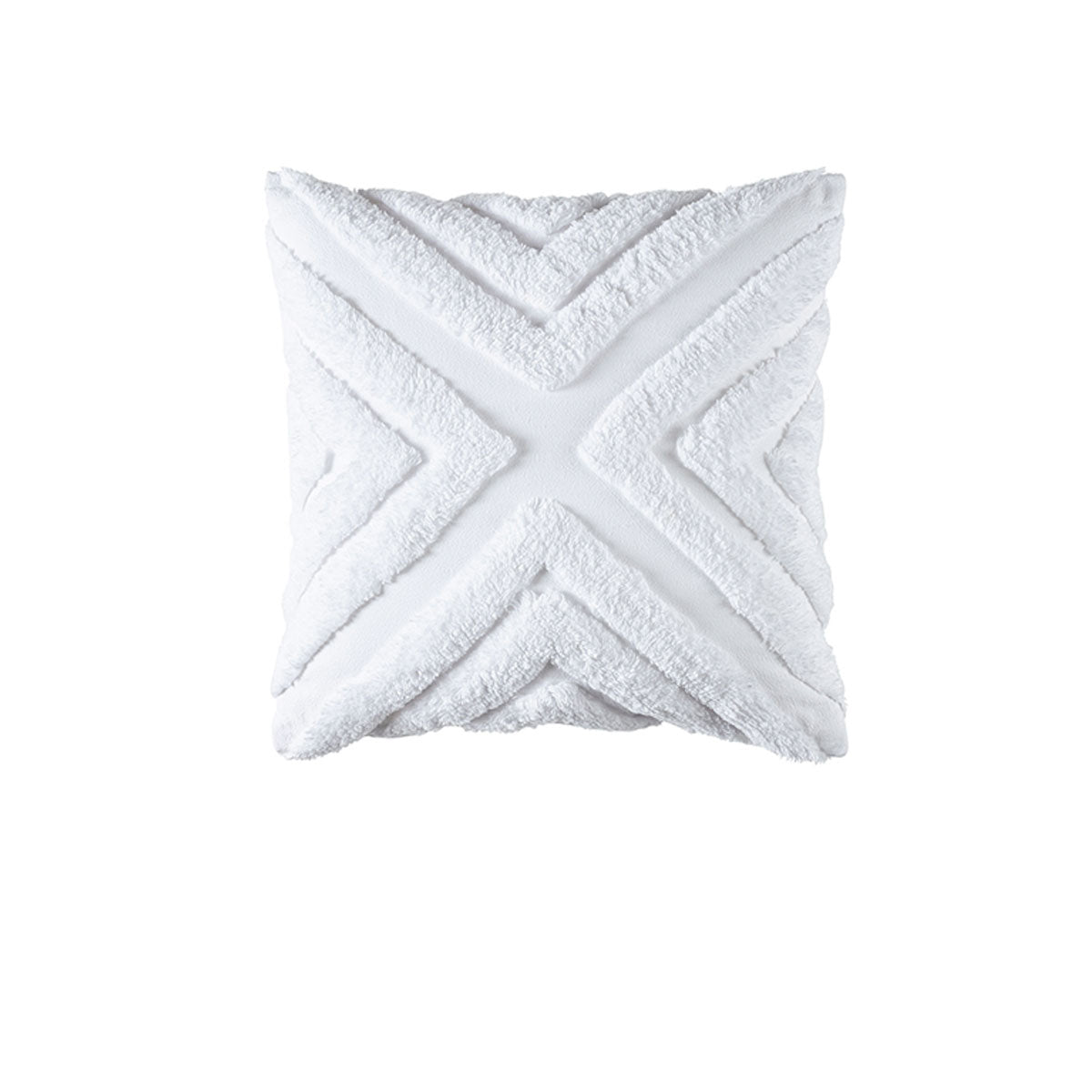 White textured pillow on a white background