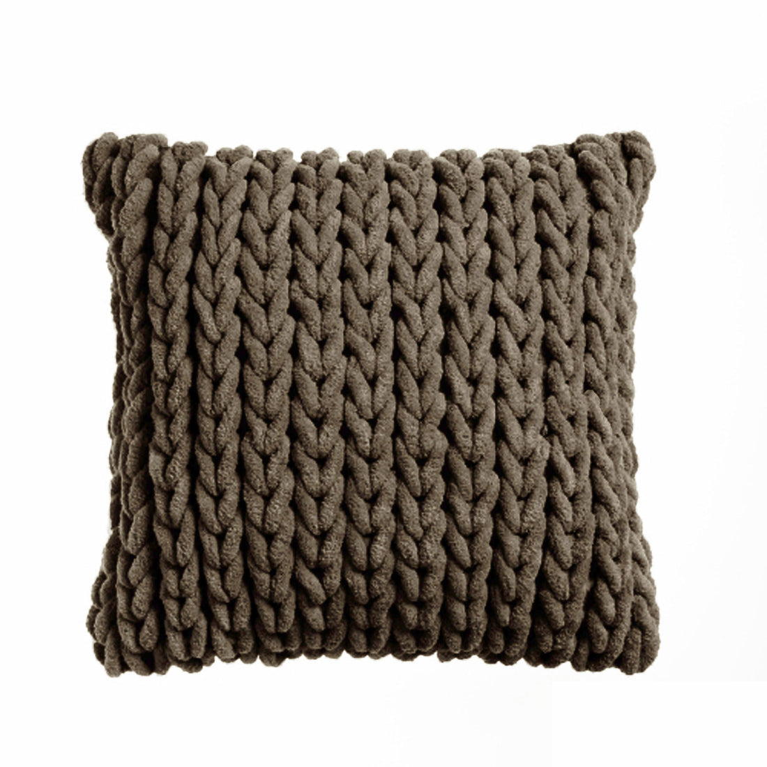 Brown textured pillow on a white background