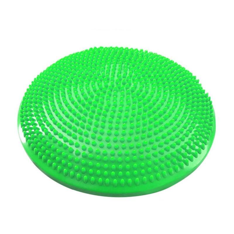 Green textured cushion on a white background