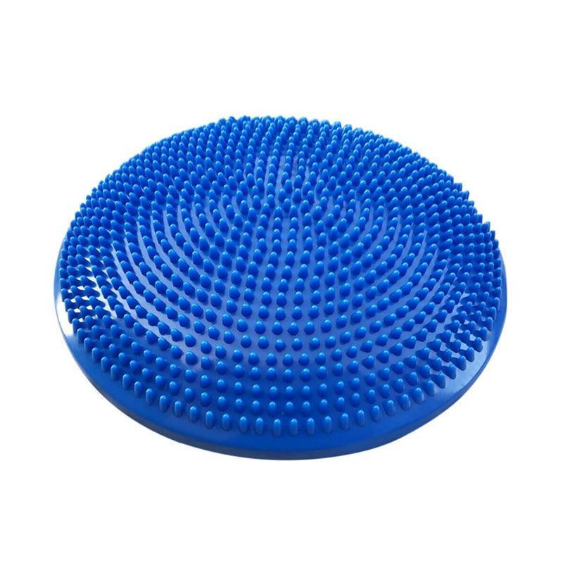 Blue textured cushion on a white background