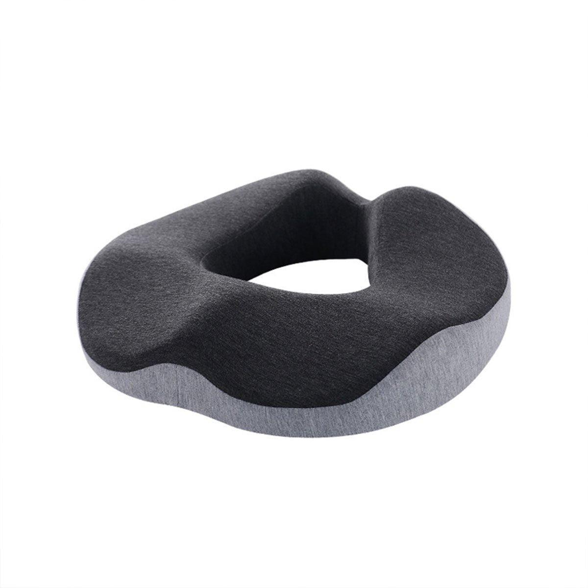 Gray neck pillow on a white background