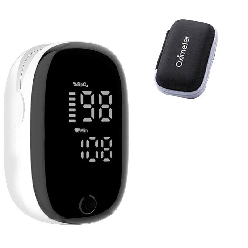 Oximeter device with digital display on a white background
