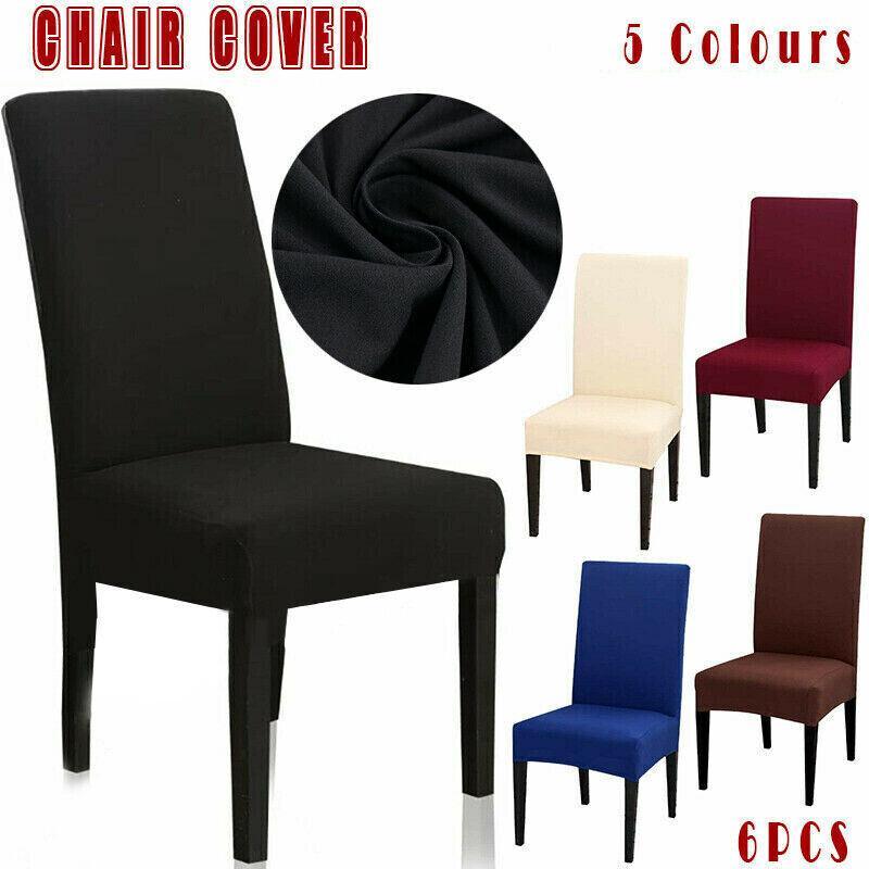 Chair cover with black fabric swatch and multiple color examples on a white background