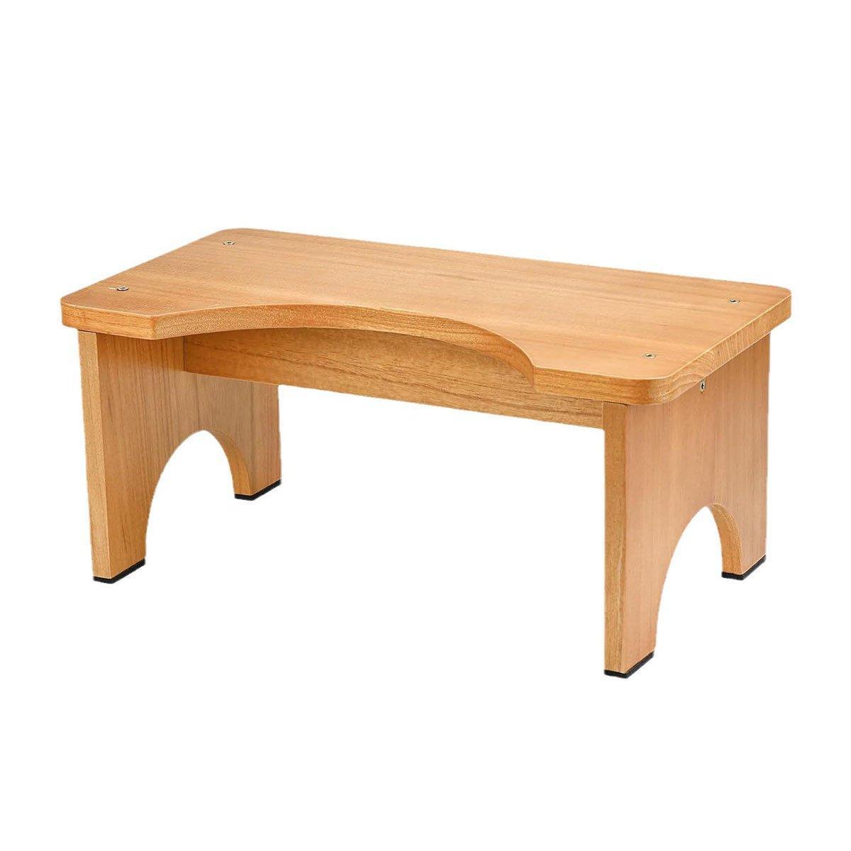 Wooden footstool on a white background
