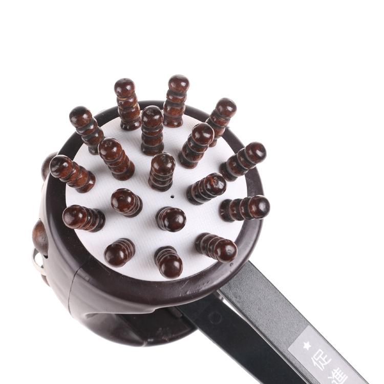 Hairbrush with brown bristles on a white background