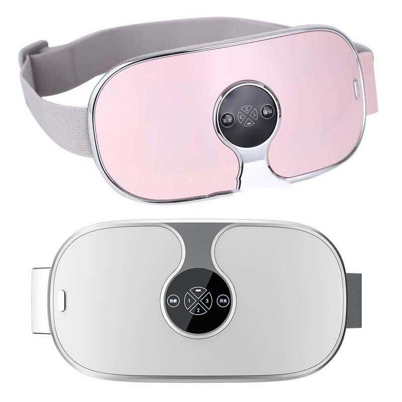 White and pink eye mask with control panel on a white background