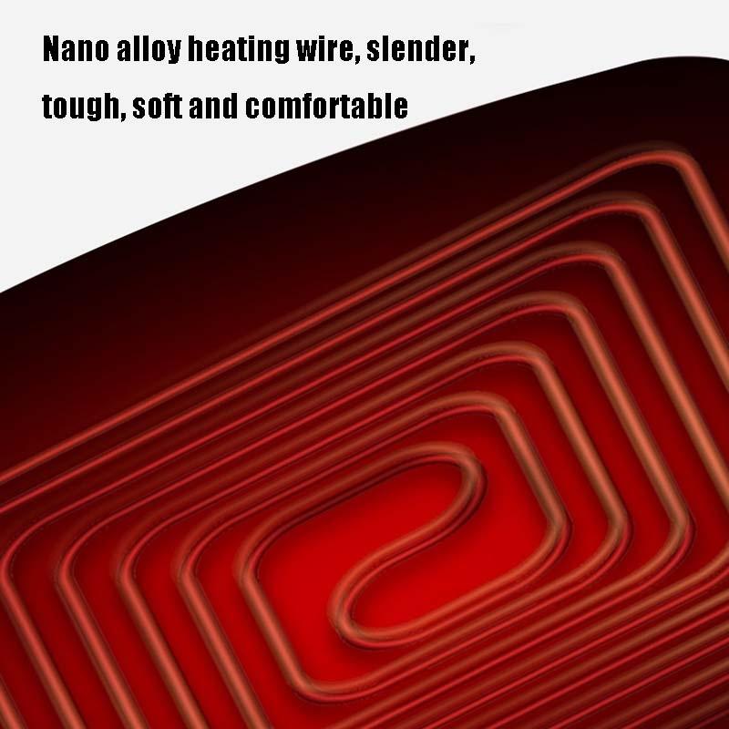 Close-up of red nano alloy heating wire with text on a white background