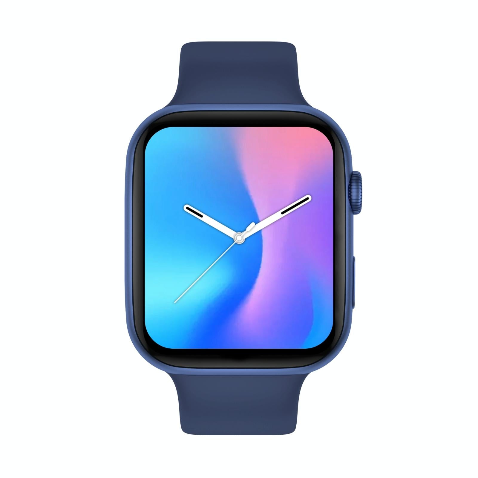 Smartwatch with a blue strap on a white background
