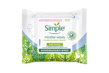 Package of Simple micellar wipes on a white background