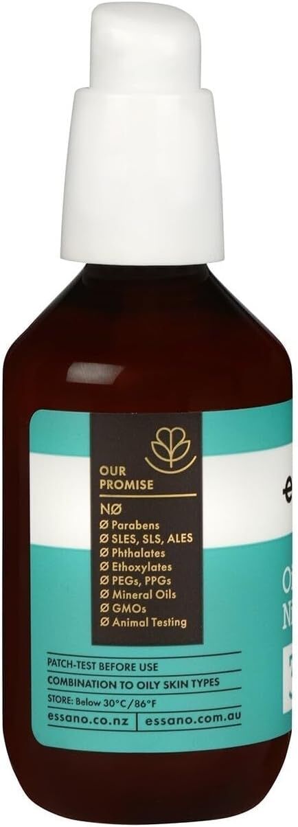 Bottle with a white cap and teal label on a white background