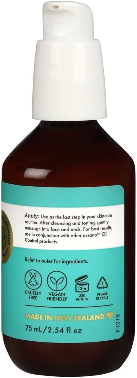 Skincare bottle with a green label on a white background