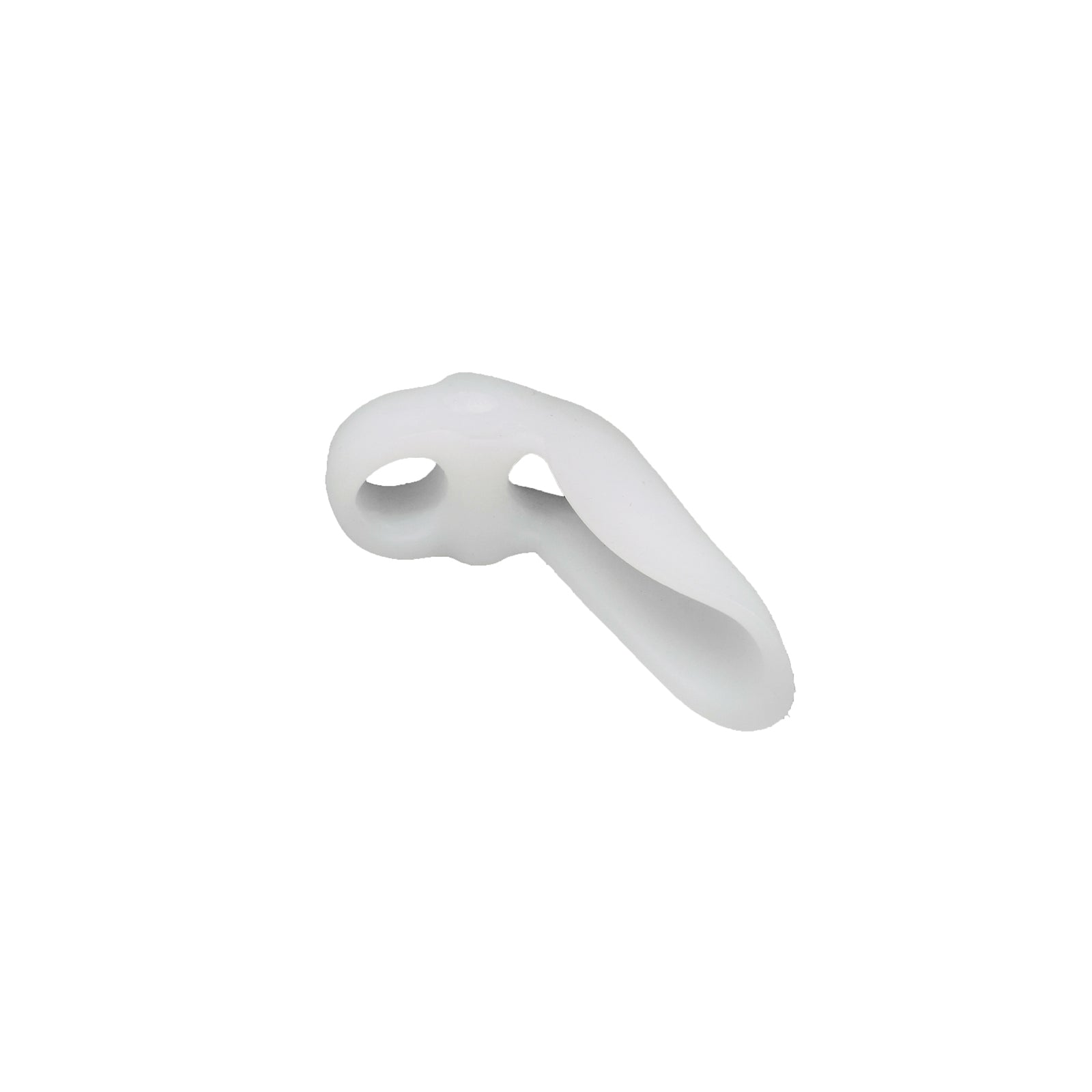 White plastic handle on a white background