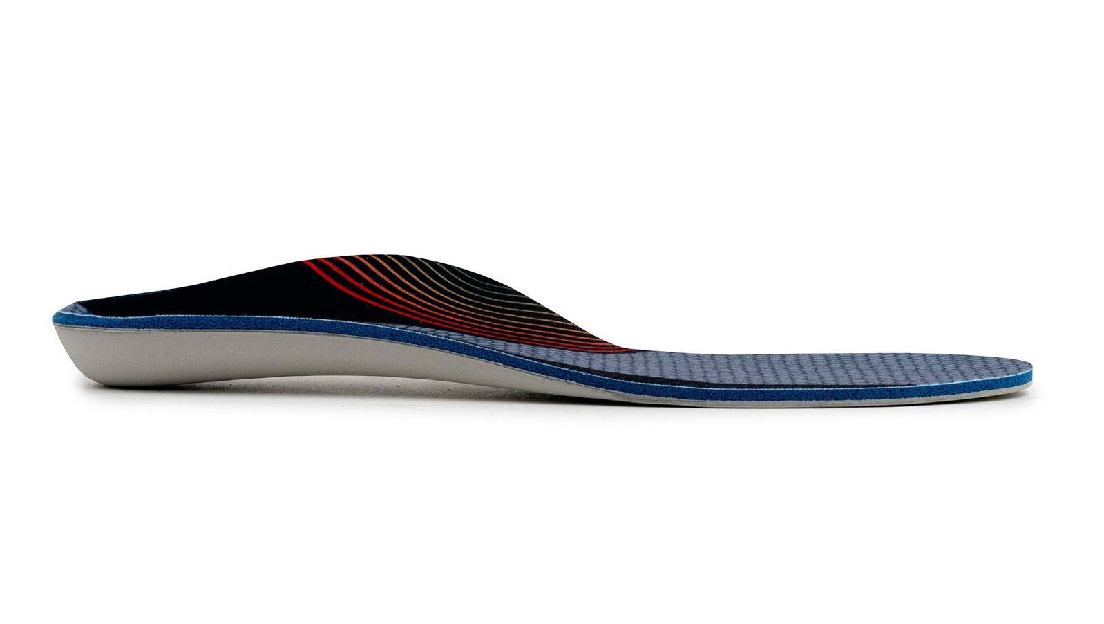 Shoe insole with a wavy design on a white background