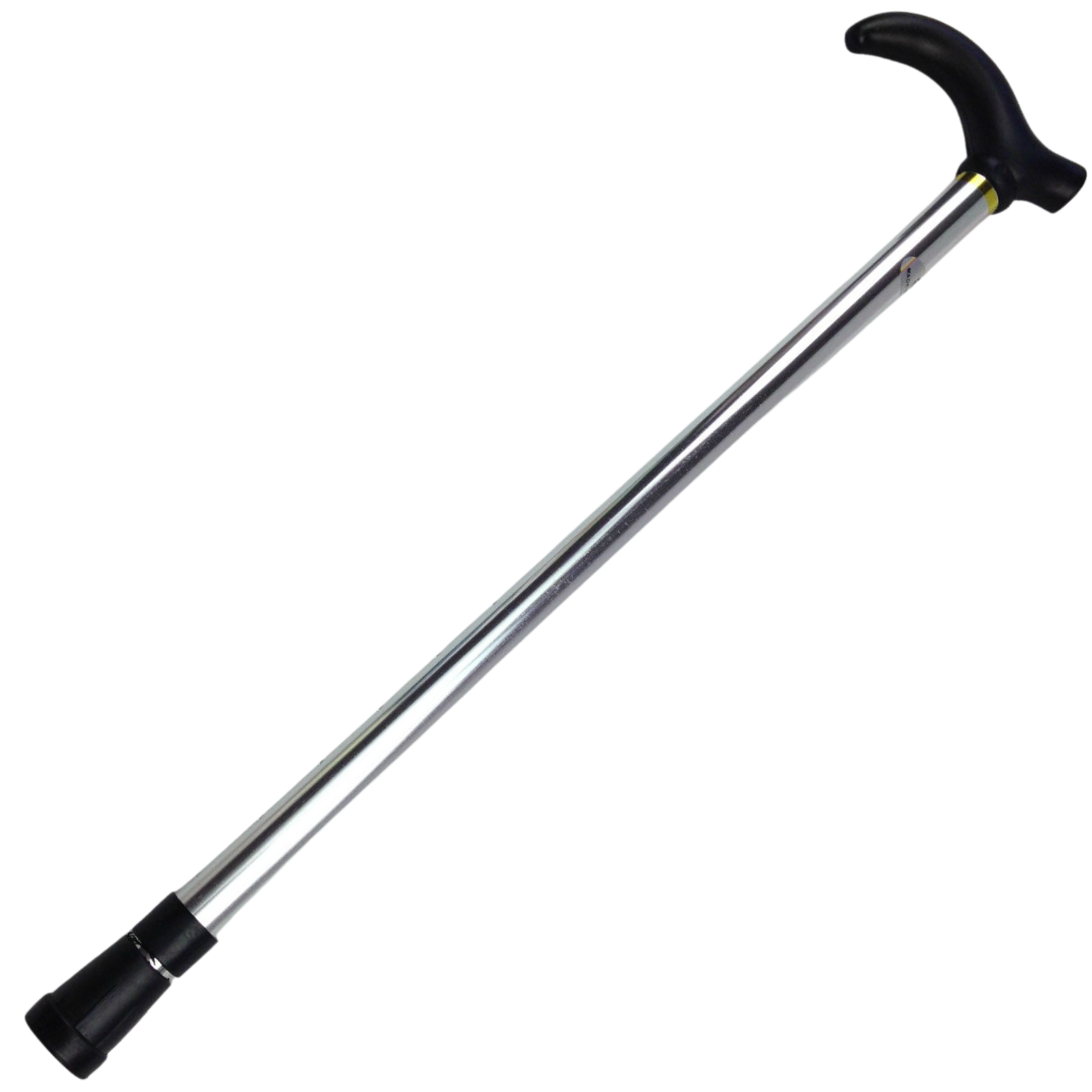 Cane with black handle and footrest on a white background