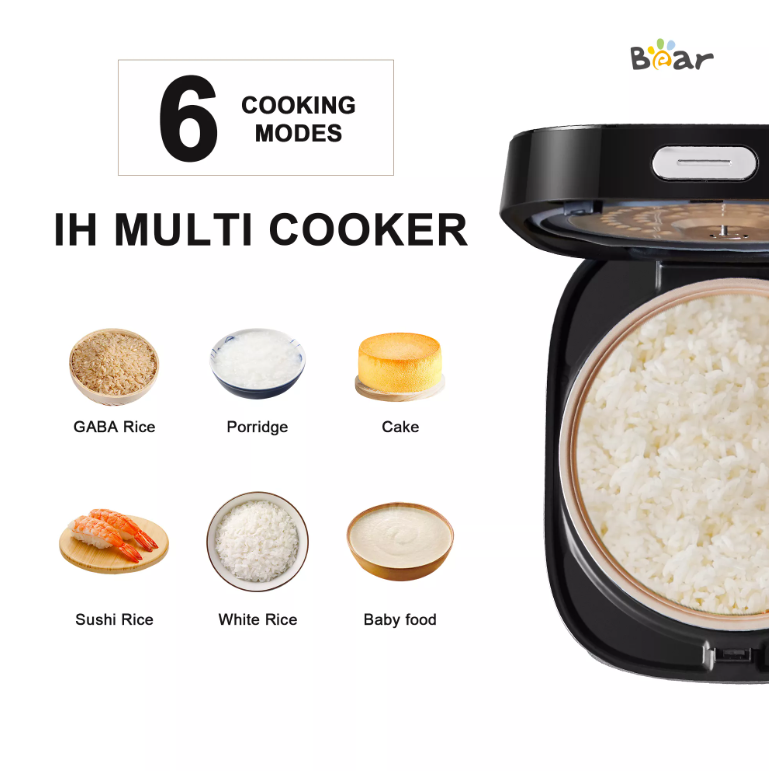 IH Multi Cooker with 6 cooking modes displayed on a white background