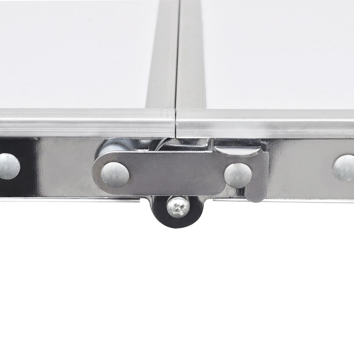 Metal track with wheels on a white background