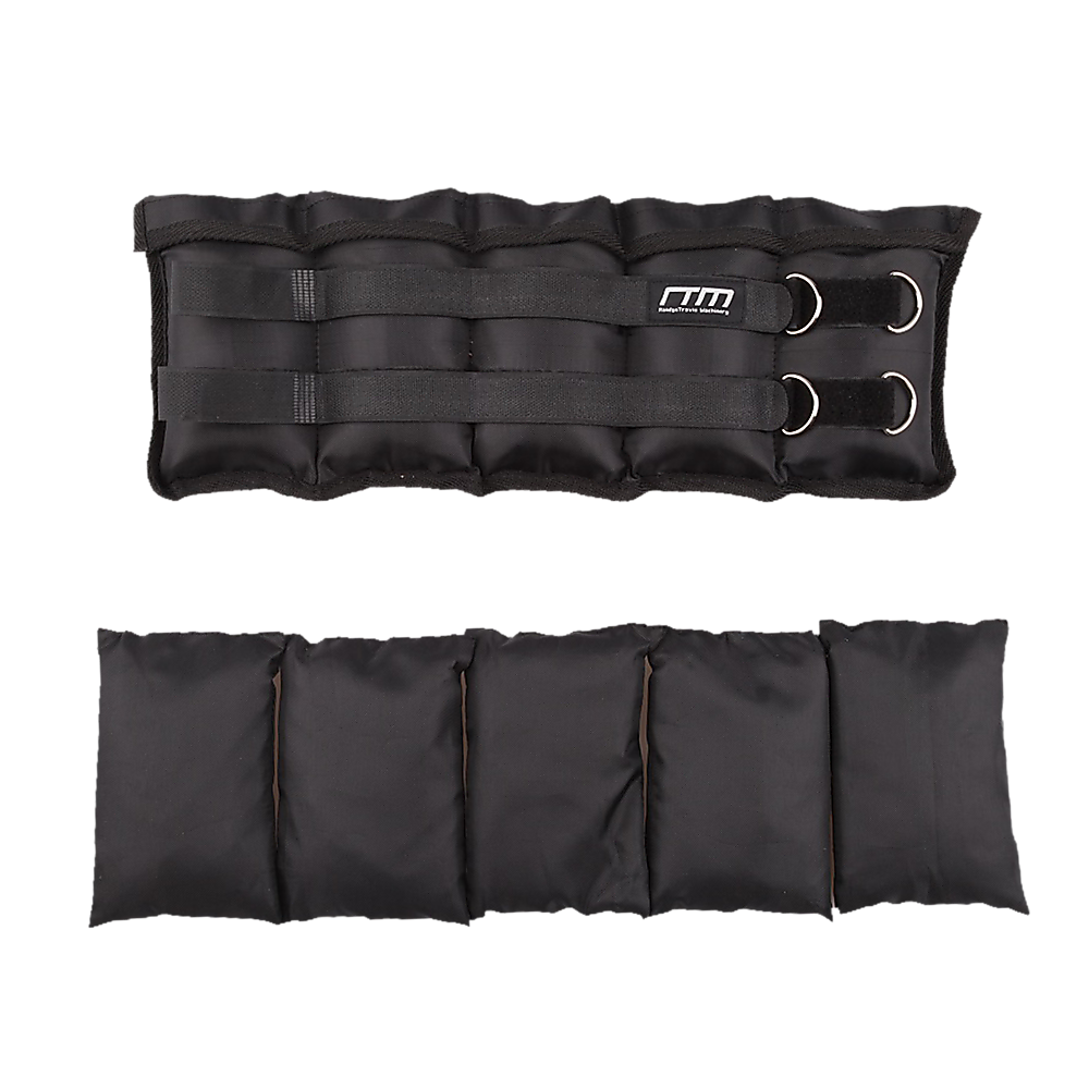 Black ankle weight with straps on a white background