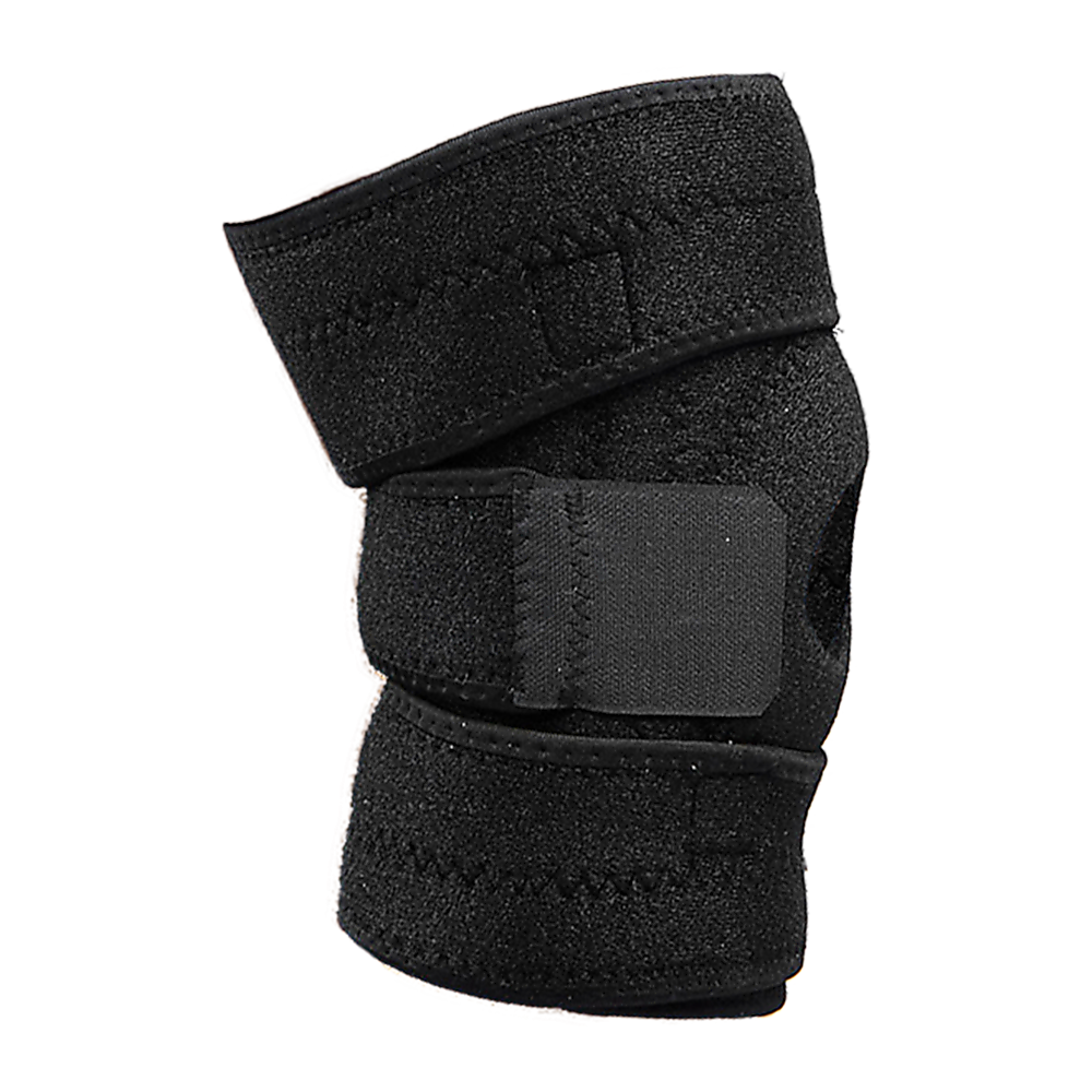 Black knee brace on a white background