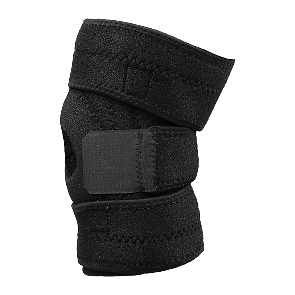 Black knee brace on a white background